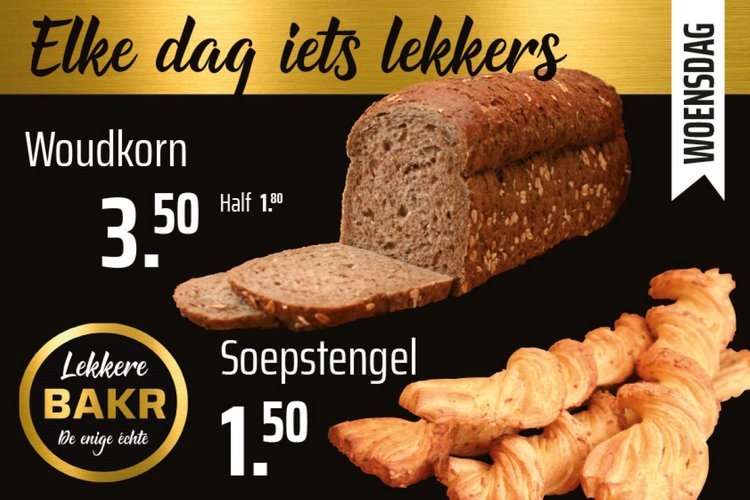Woensdagaanbiedingen van de Lekkere BAKR