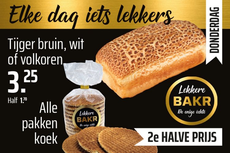 Donderdagaanbiedingen van de Lekkere BAKR