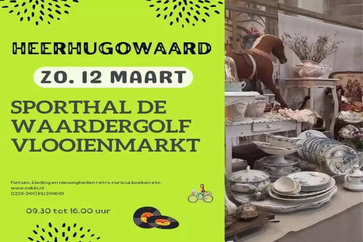 Vlooienmarkt in Sporthal Waardergolf op zondag 12 maart