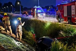 Auto te water in Oudkarspel, bestuurder gewond