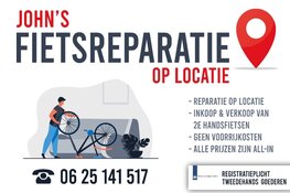 John`s fietsreparatie op locatie heeft nu ook eigen webshop