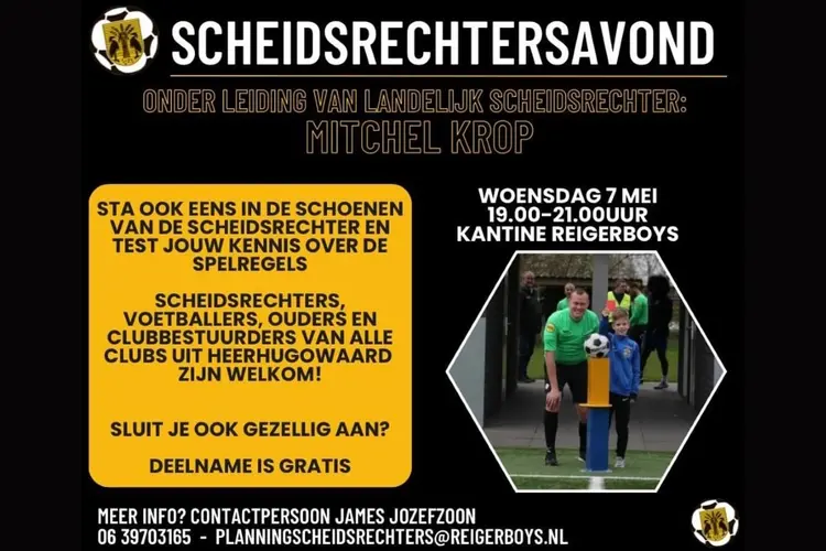 Inspirerende scheidsrechtersavond bij Reiger Boys