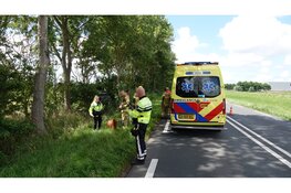 Auto crasht tegen boom langs N504