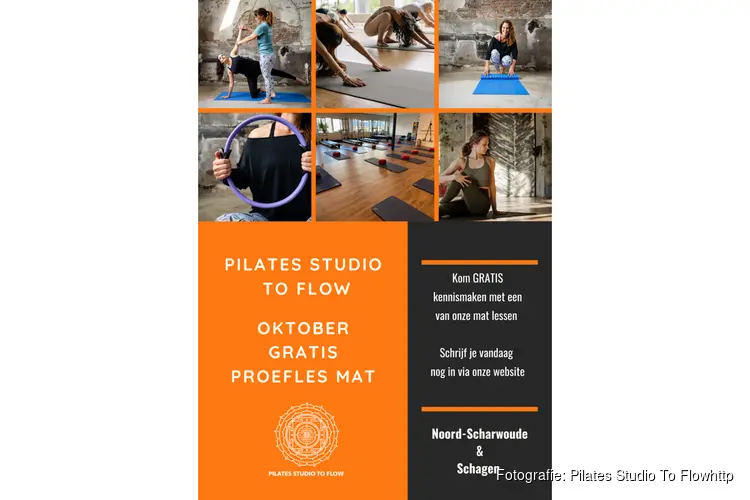 Gratis proeflessen in oktober bij Pilates Studio To Flow