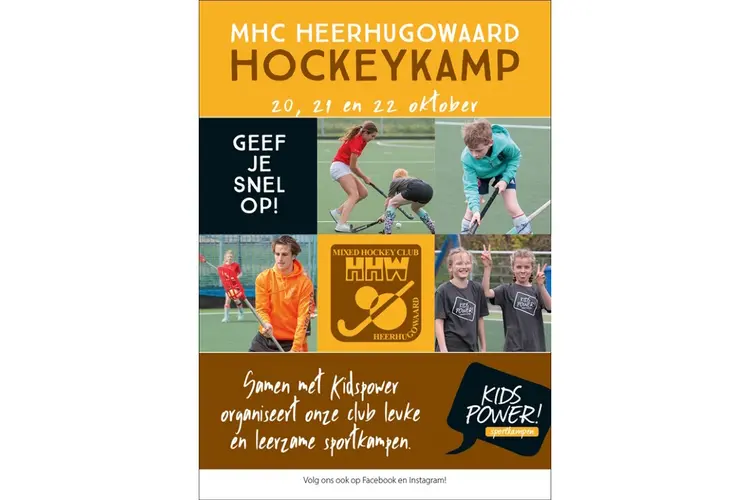 Kidspower Hockeykamp in de herfstvakantie bij MHC Heerhugowaard