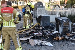 Ondergrondse vuilcontainers beschadigd door brand