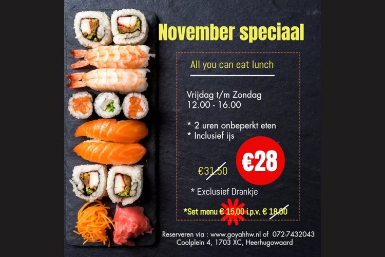November Special bij Goya Heerhugowaard
