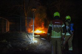 Dixi uitgebrand op terrein van Esdege-Reigersdaal Heerhugowaard, vuurwerk vermoedelijk de oorzaak