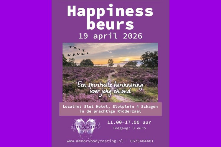 Happiness Beurs op 19 april in Slot Hotel