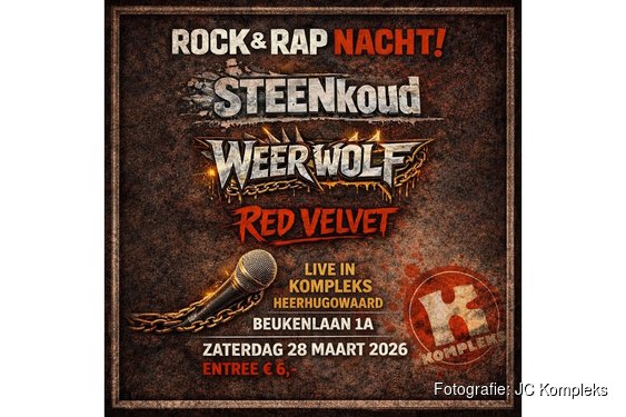 Zet je schrap voor een keiharde Rock & Rap Nacht!