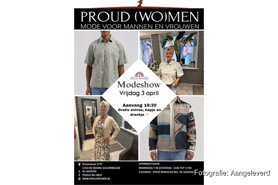 Modeshow bij Proud Wo(men) op vrijdag 3 april