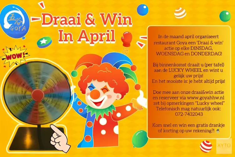 Draai in april aan het LUCKY WHEEL bij GOYA!
