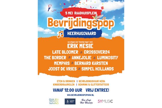 Vier de vrijheid op Bevrijdingspop Dijk en Waard!