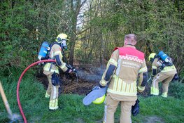 Opnieuw brand in een riethoop in 't Waarderhout in Heerhugowaard