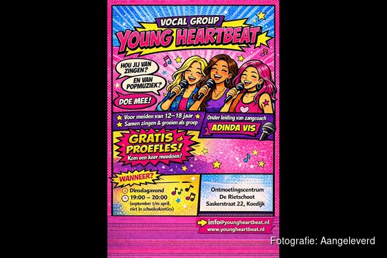 Young Heartbeat zoekt zingende tienermeiden, 1 september gratis proefles!