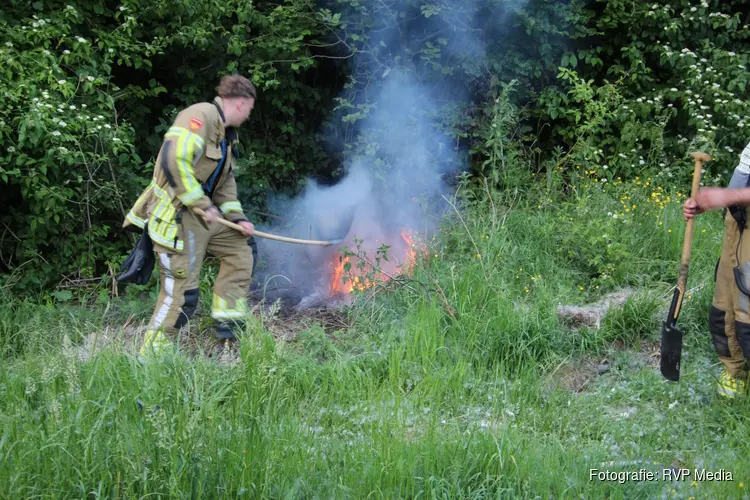 Flinke natuurbrand in Waarderhout snel onder controle