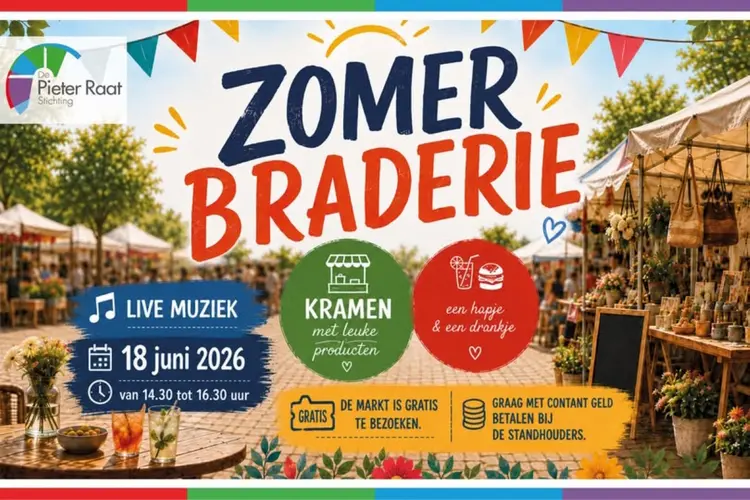 Gezellige Zomerbraderie van Pieter Raat Stichting op 18 juni