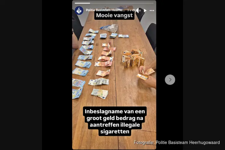 Politie neemt flink geldbedrag in beslag naar aanleiding van handel in illegale sigaretten