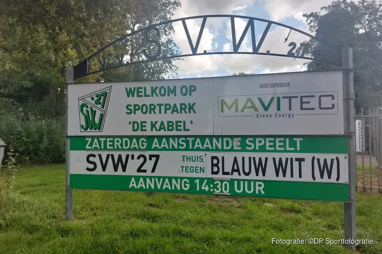 Zevenklapper voor SVW '27 tegen tiental van Blauw Wit