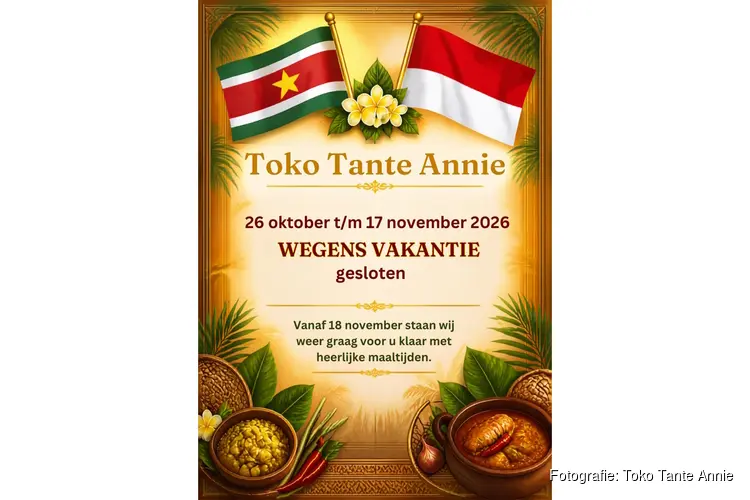 Toko Tante Annie tijdelijk gesloten wegens vakantie: vanaf 18 november weer open